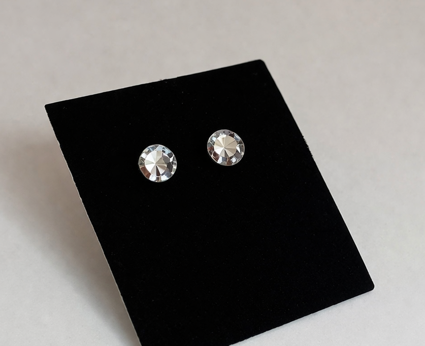 Сребърни обеци с кристали Swarovski
