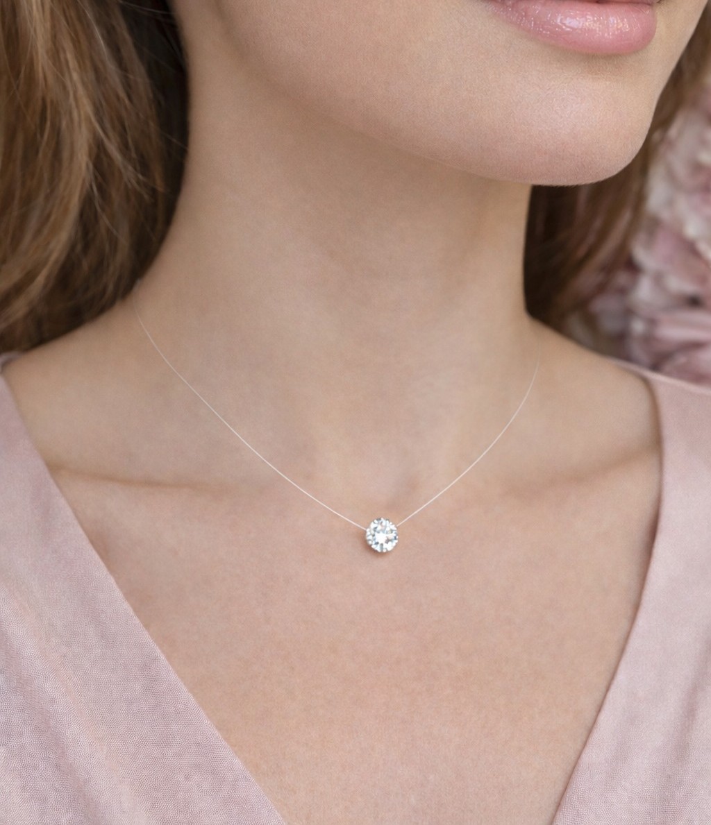 Колие от бижутерска корда с кристал Swarovski